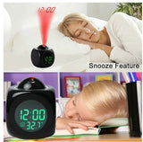 LED Projection Alarm Clock with Digital Display