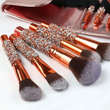 DiamondGlow 10PC Makeup Brush Set