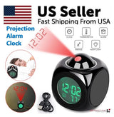 LED Projection Alarm Clock with Digital Display