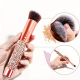 DiamondGlow 10PC Makeup Brush Set
